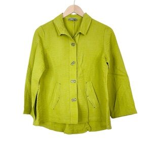 Habitat Clothes We Live In Button Top Lime Green Size XS